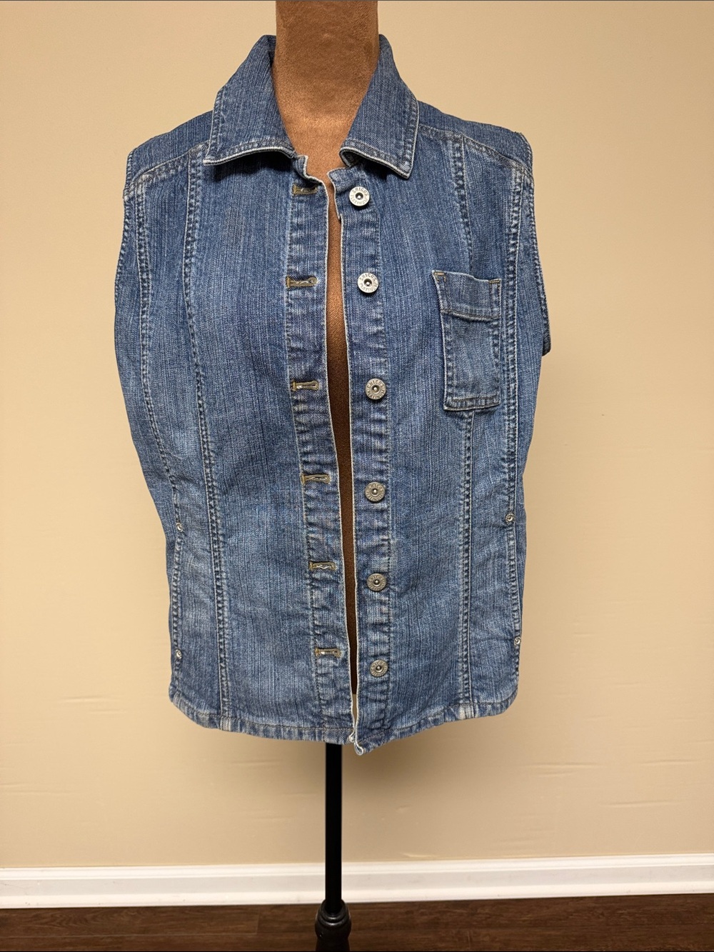 Chicos Classic Blue Denim Vest - Women